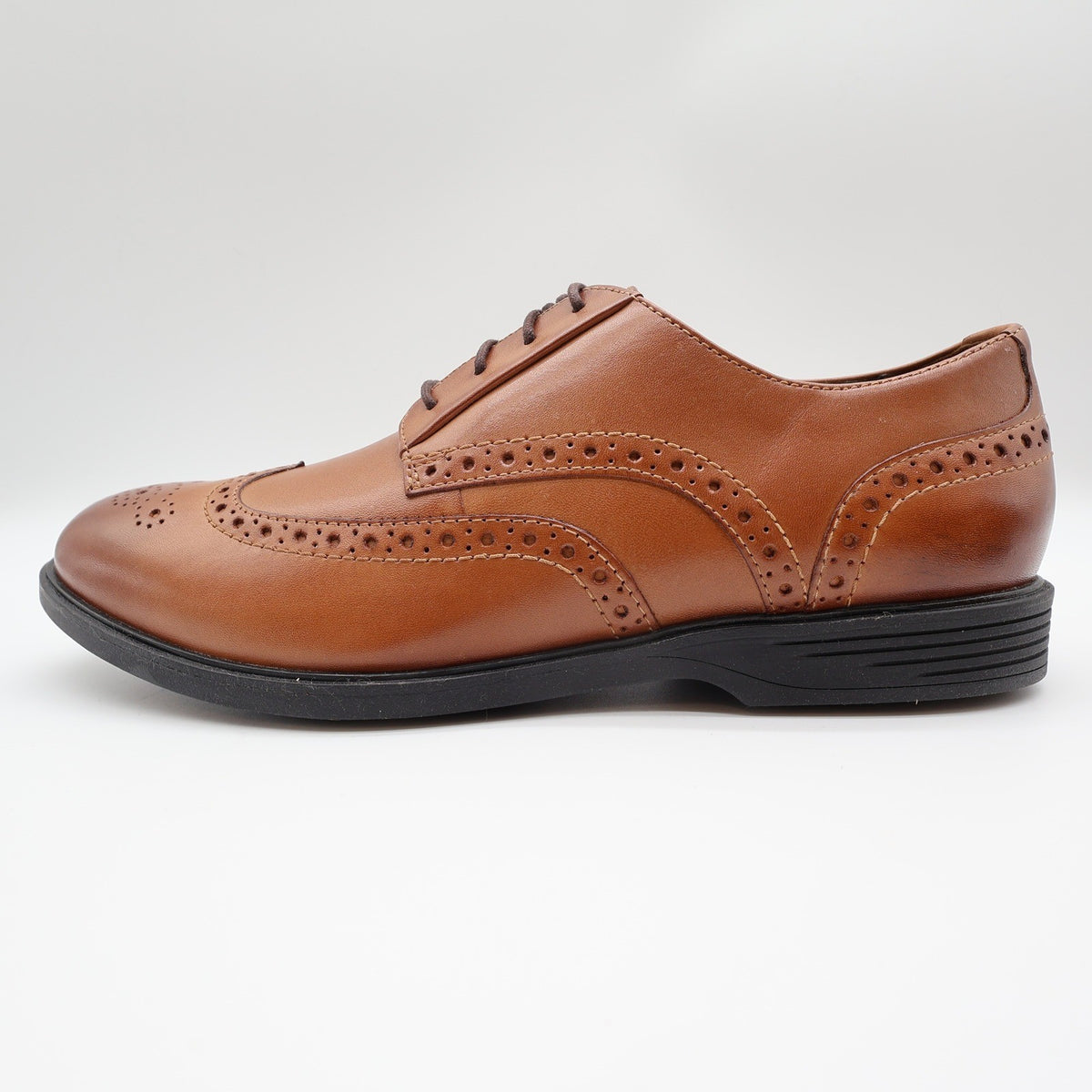 Hush Puppies Shepsky WT Oxford Mens 9.5 Dark Tan Leather Wingtip - take2supply
