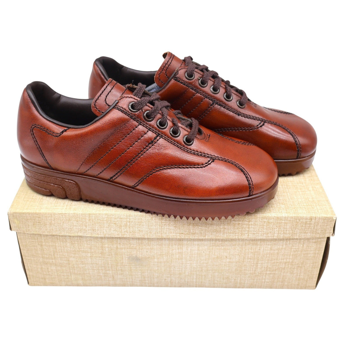 James Pepper Oxford Sneakers Mens 5 D Vintage Brown Leather Made in USA 44054 - take2supply