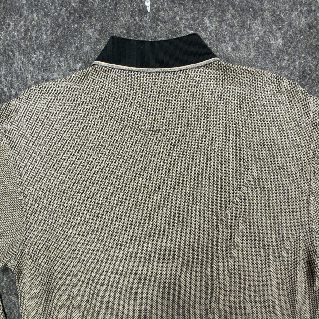 Winner Mate Vintage 90s Knit Polo Shirt Mens M Tan Black Mercerized Cotton NWT - take2supply