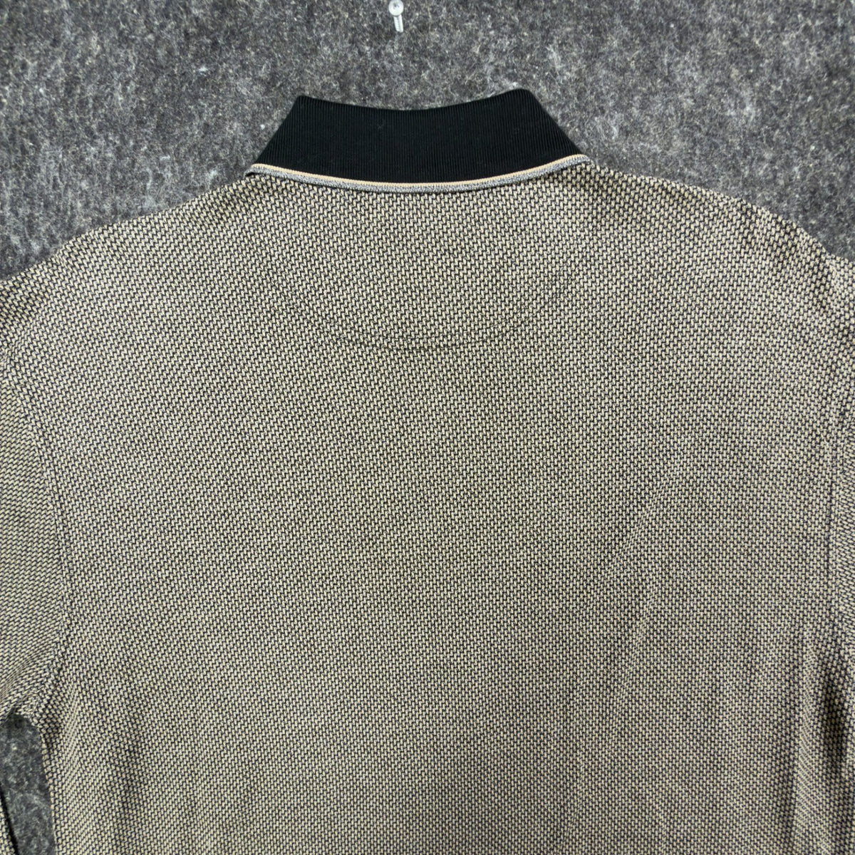 Winner Mate Vintage 90s Knit Polo Shirt Mens M Tan Black Mercerized Cotton NWT - take2supply