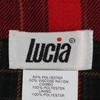 Lucia Plaid Vest Womens 14 Vintage 90s Red Tartan Gold Button Made in USA NWT - take2supply