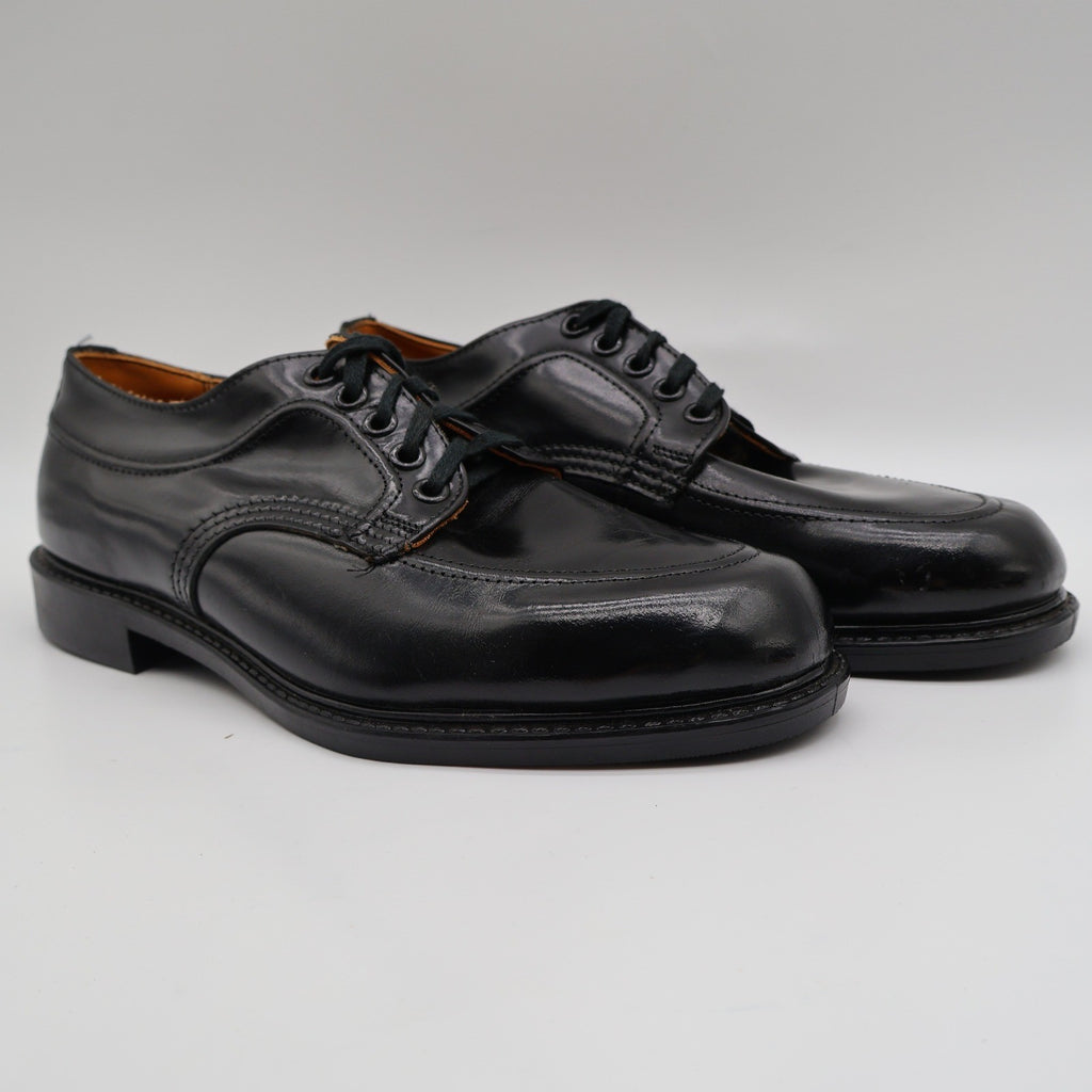 Walker Shoes Vintage Black Leather Oxford Shoes Mens 7.5 Deadstock Uniform Dress - take2supply
