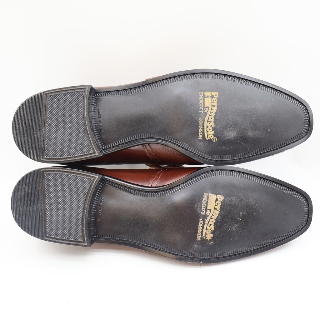 Barclay Loafers Mens 12 D Vintage Brown Leather Slip On Endicott Johnson NOS - take2supply