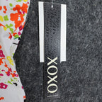 XOXO Halter Top Womens Medium Y2K White Floral Cotton Pleated Smocked NWT - take2supply