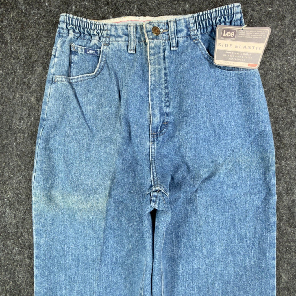 Lee Y2K Side Elastic Jeans Womens 8 Medium Blue Denim NWT Pepper Stone Relaxed - take2supply
