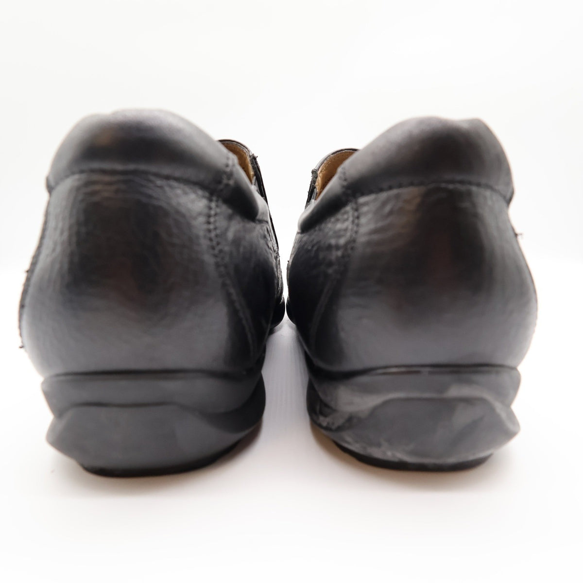 Hush Puppies Santiago Men 12 Black Leather Slip On Loafer Shoes H100530 Bounce - take2supply