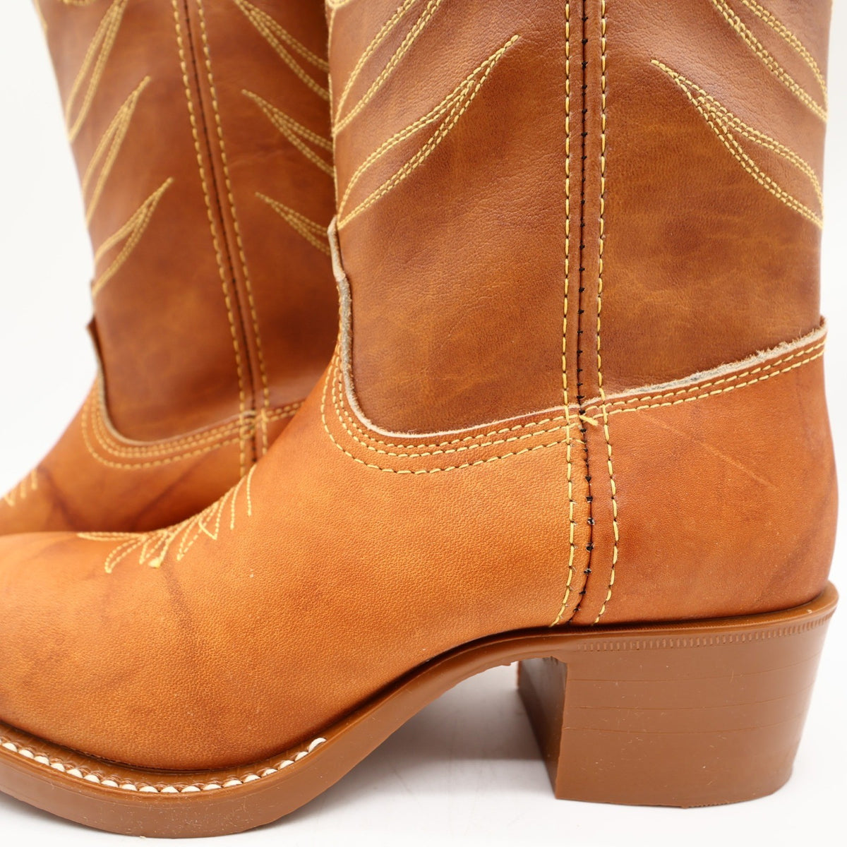 Acme Vintage Cowboy Boots Kids 3.5 D Russet Driftwood Leather New In Box - take2supply