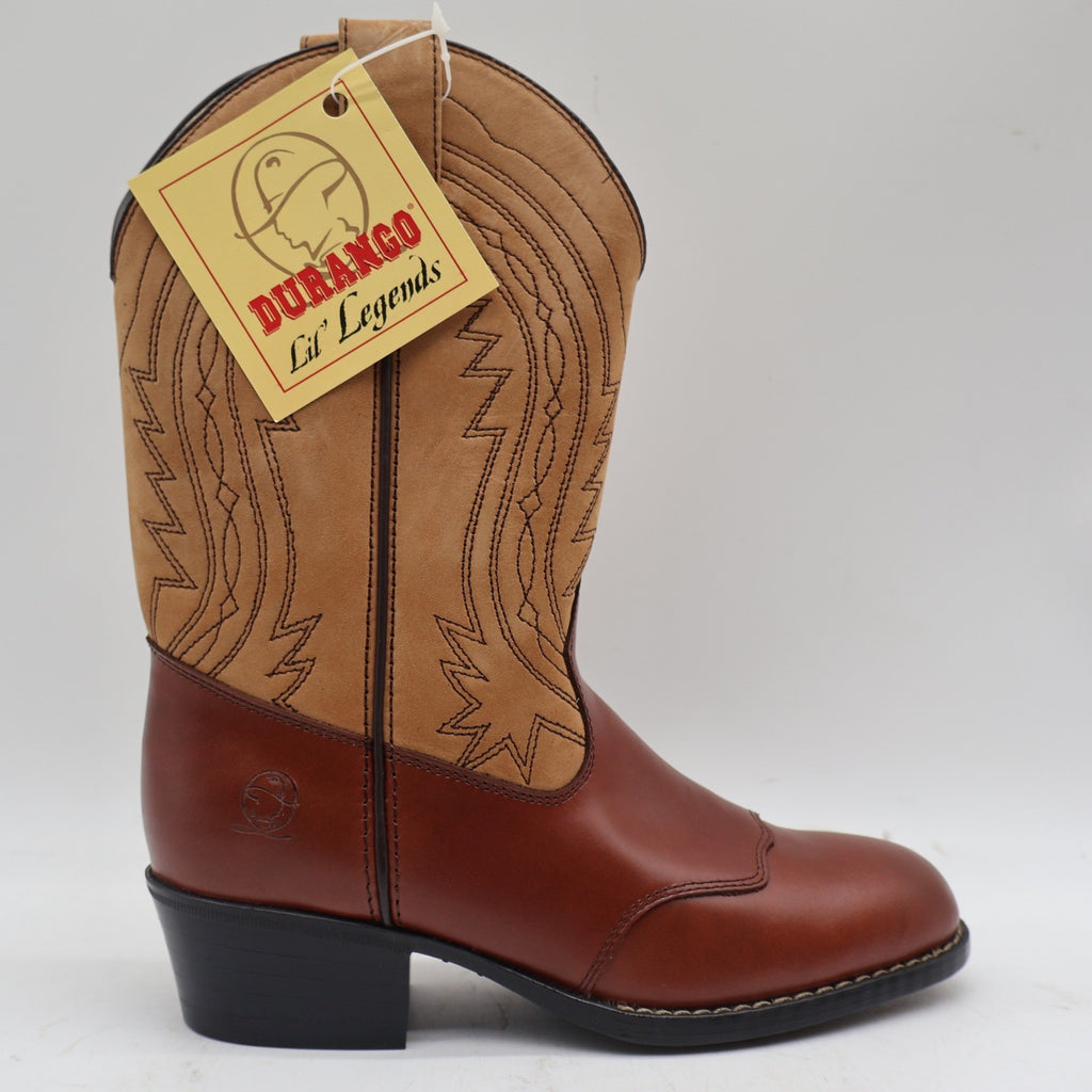 Durango Western Boots Kids Size 3 D Vintage 2004 Brown Tan Leather Lil Legends - take2supply