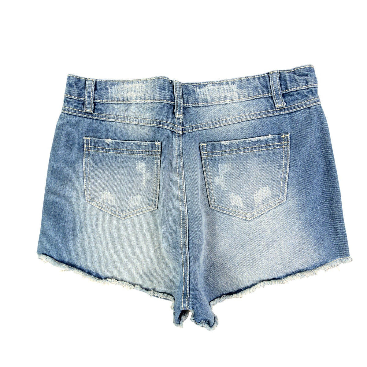 Blu Pepper Modern Embroidered Denim Shorts Womens Medium Blue Cotton NWT - take2supply