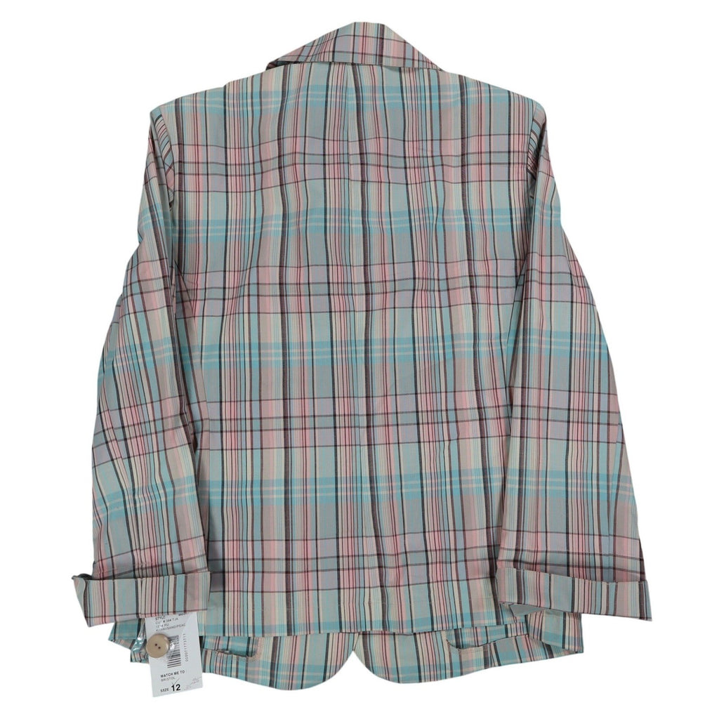 Company Collection Blazer Womens 12 Pastel Plaid Cotton Blend Unlined Jacket NWT - take2supply