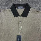 Winner Mate Vintage 90s Knit Polo Shirt Mens M Tan Black Mercerized Cotton NWT - take2supply