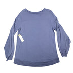 Erin London Top Womens Medium Blue Viscose Studded Puff Sleeve French Terry NWT - take2supply