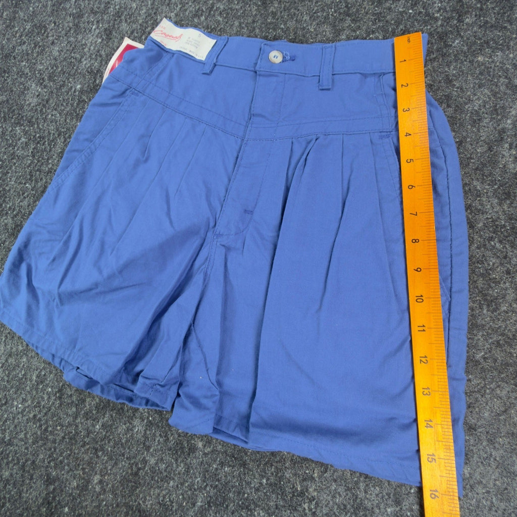 Lee Vintage 80s High Waist Pleated Yoked Shorts Juniors 5 Blue NWT - take2supply