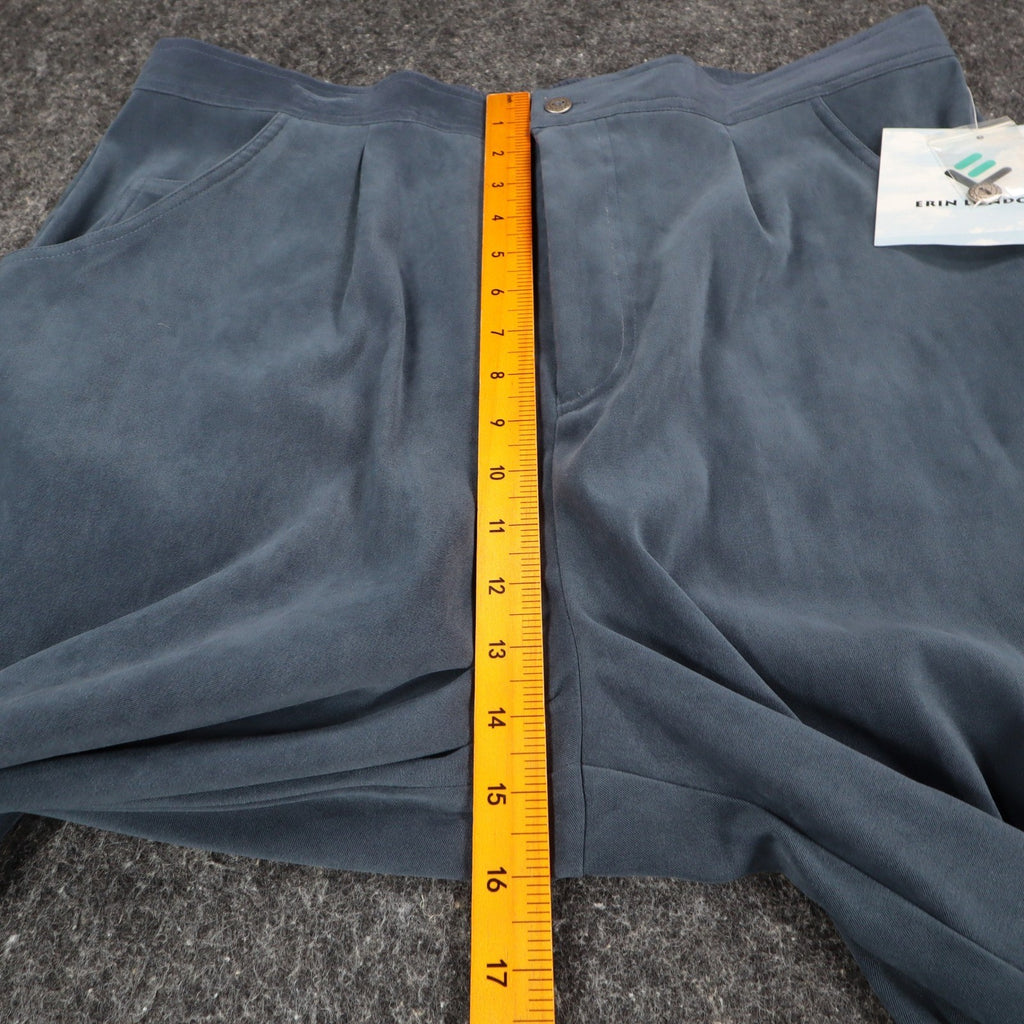 Erin London Corduroy Pants Womens XL Silverado Blue Pleated Straight Leg NWT - take2supply