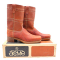 Acme Vintage Cowboy Boots Mens 5.5 D Tan Leather Western Square Toe 2418 USA - take2supply