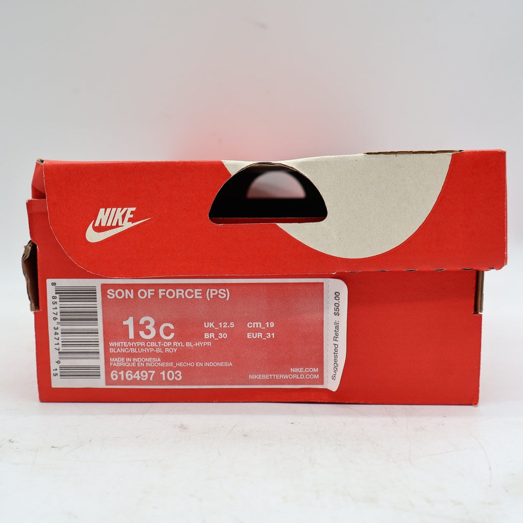 Nike Son of Force PS Sneaker 13C 2014 White Blue Pink Deadstock 616497-103 - take2supply