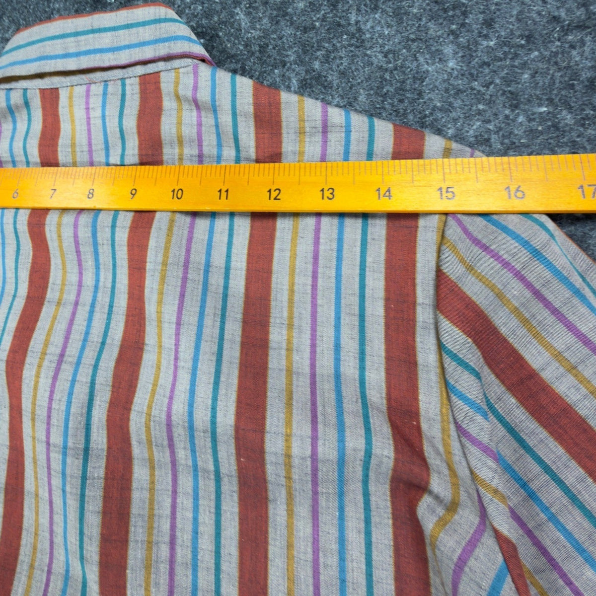Miss "B" Vintage 70s Striped Button Down Shirt Womens 5/6 Orange Multi Excellent - take2supply