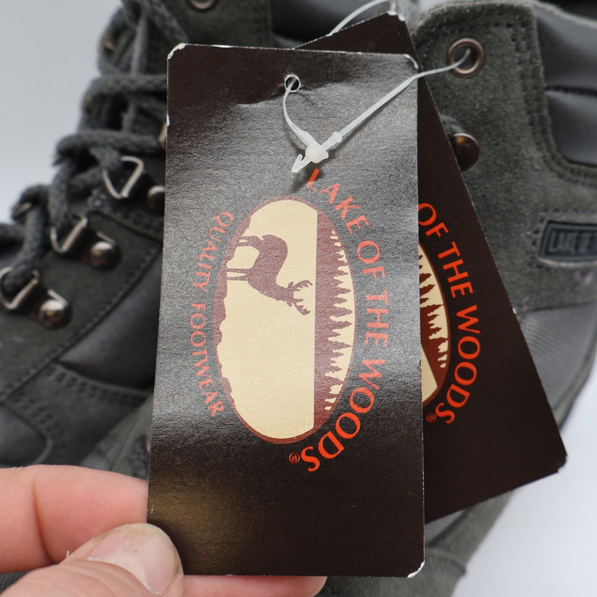 Lake Of The Woods 7000 Hiking Boots Mens 7M Vintage Deadstock Gray Leather Korea - take2supply