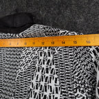 Lana Lee Cardigan Jacket Womens Medium Black White Geometric Open Front NWT - take2supply