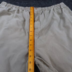 Falls Creek Shorts Mens XL Tan 100% Cotton Elastic Waist Relaxed Casual Khaki - take2supply