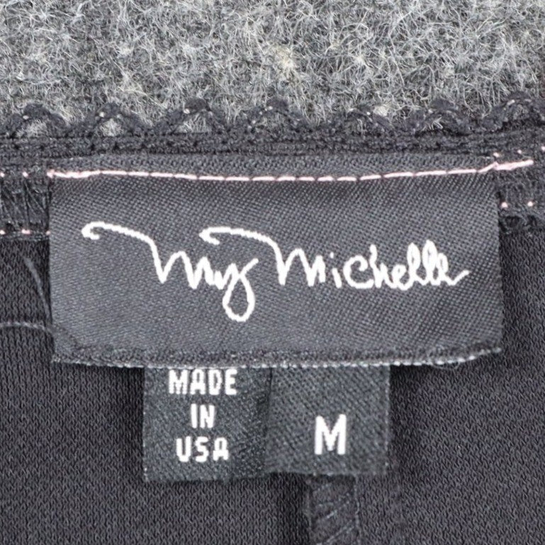 My Michelle Dress Medium Women Y2K Black Pink Velvet Trim V-Neck Sheath C832 - take2supply
