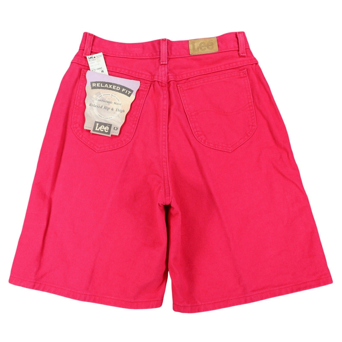 Lee Relaxed Fit Shorts Womens 14 M Vintage 90s Poppy Red Cotton Made in USA NWT - take2supply