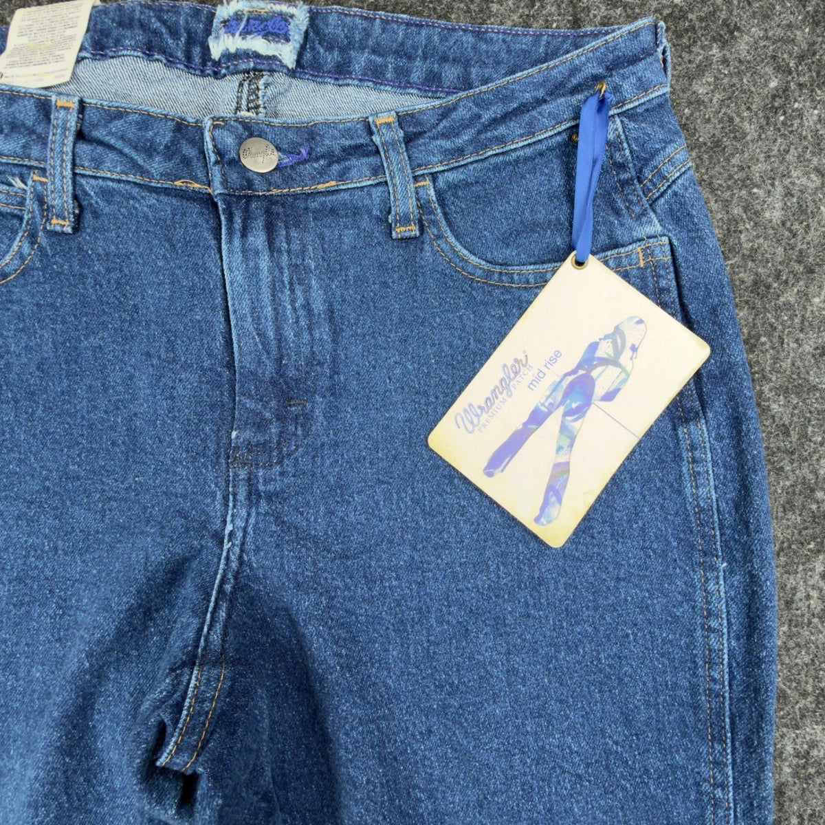 Wrangler Y2K Cowboy Cut Jeans Womens 9/10x34 Blue Denim Bootcut New C717 - take2supply