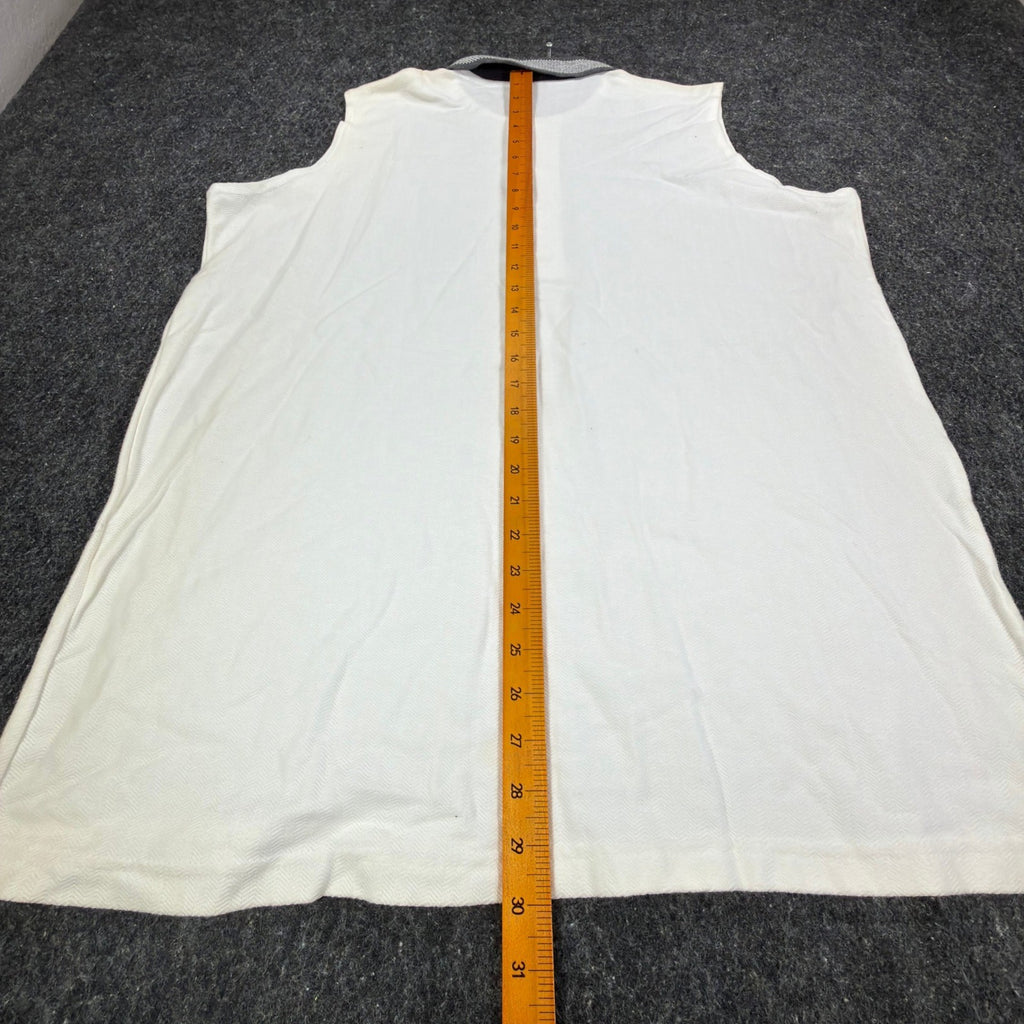 Dunbrooke 90s Vintage Sleeveless Polo Shirt Womens XL White Cotton New - take2supply