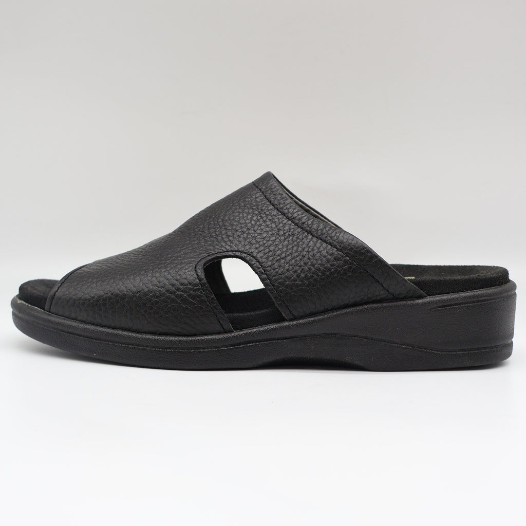 Dexter Comfort Classic Sandals Womens 7.5 Vintage Black Tumbled Leather Slides - take2supply