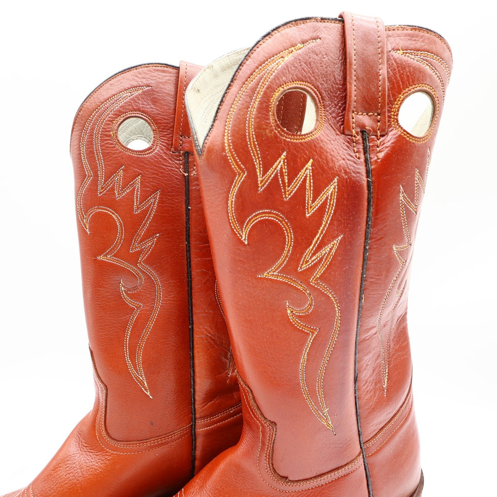 Acme Vintage Western Cowboy Boots Mens 9.5 D Cognac Leather New - take2supply