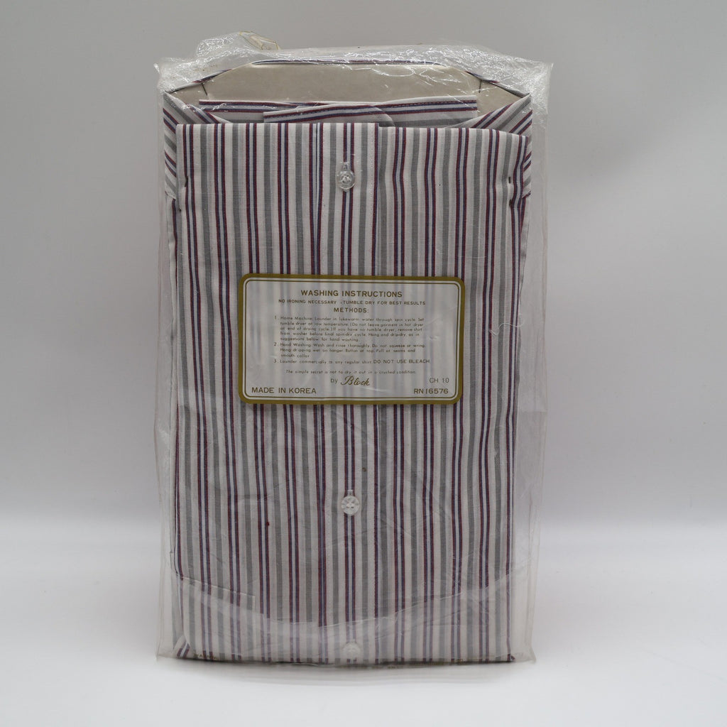 Chapel Hill by Block Dress Shirt Mens 15.5 34 Vintage Striped Expander Collar - take2supply