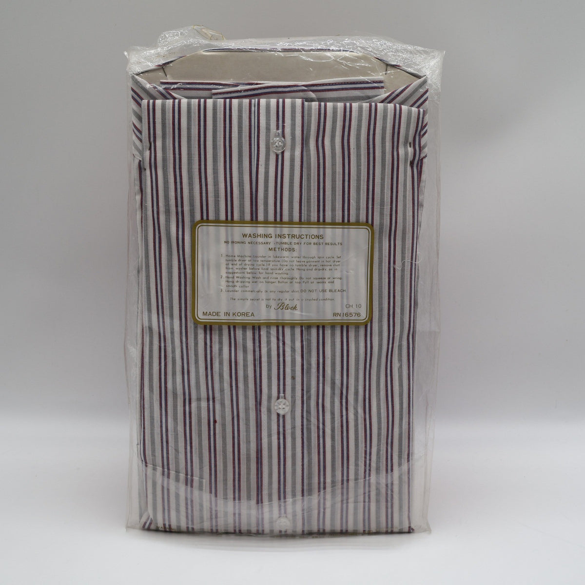 Chapel Hill by Block Dress Shirt Mens 15.5 34 Vintage Striped Expander Collar - take2supply