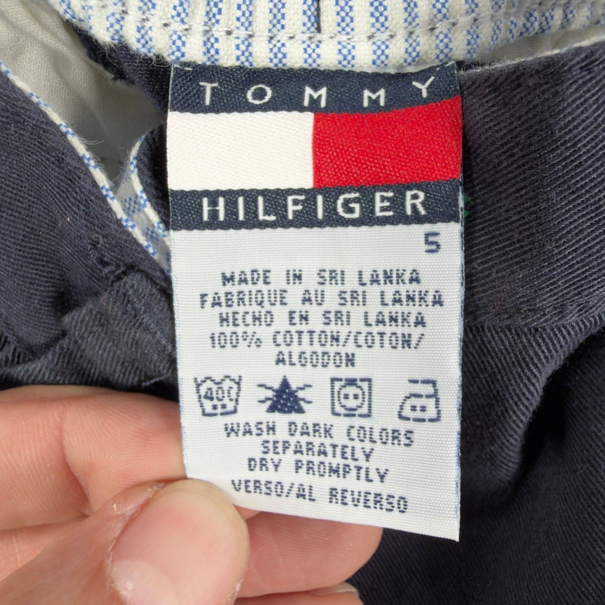 Tommy Hilfiger Y2K Chino Pants Boys 5 Navy Blue Cotton NWT Deadstock - take2supply
