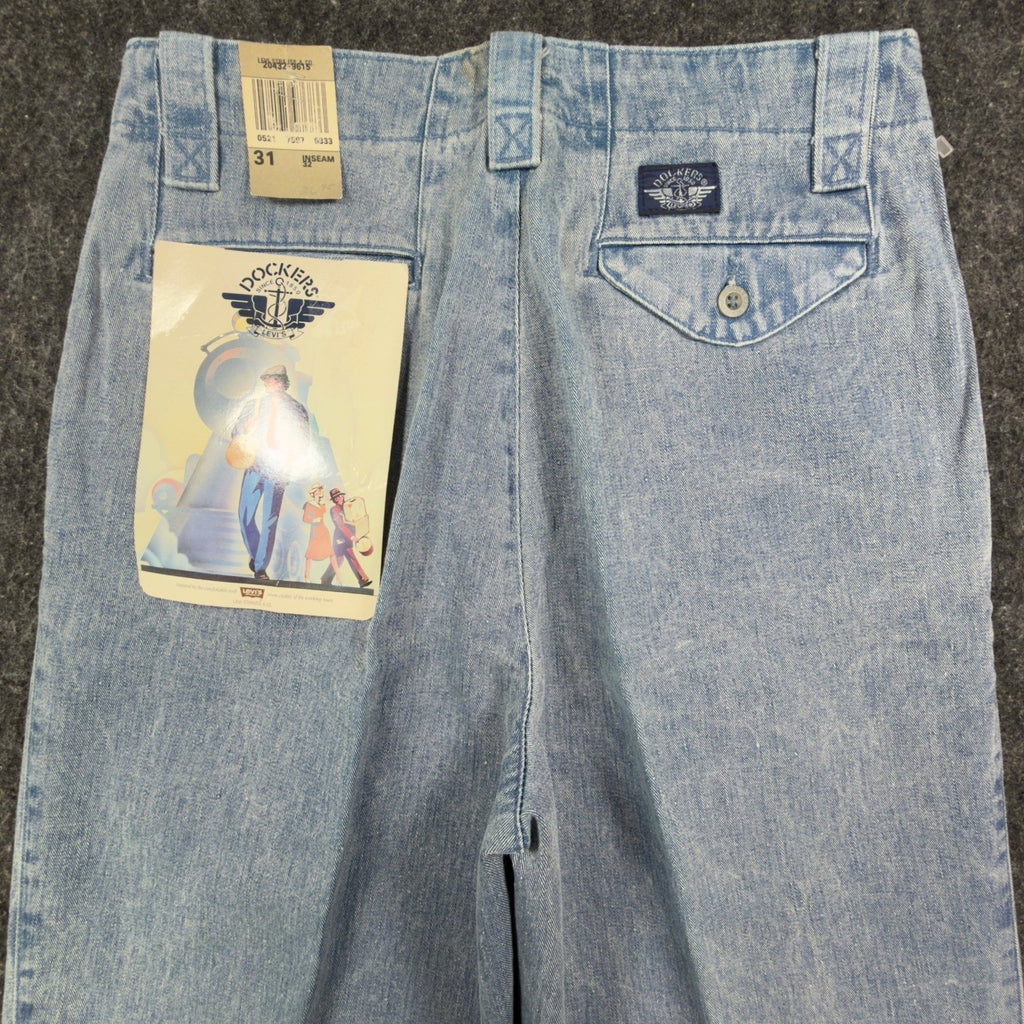 Dockers Vintage 90s Pleated Jeans Mens 31x32 Light Wash Cotton NWT Made in USA - take2supply