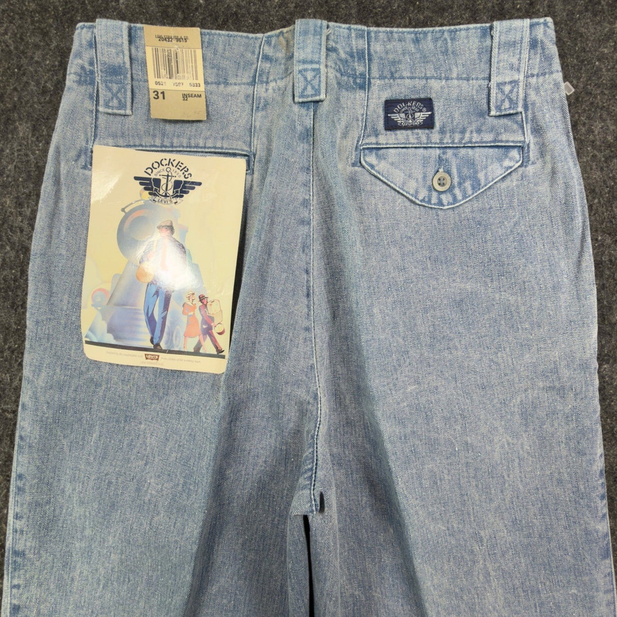 Dockers Vintage 90s Pleated Jeans Mens 31x32 Light Wash Cotton NWT Made in USA - take2supply