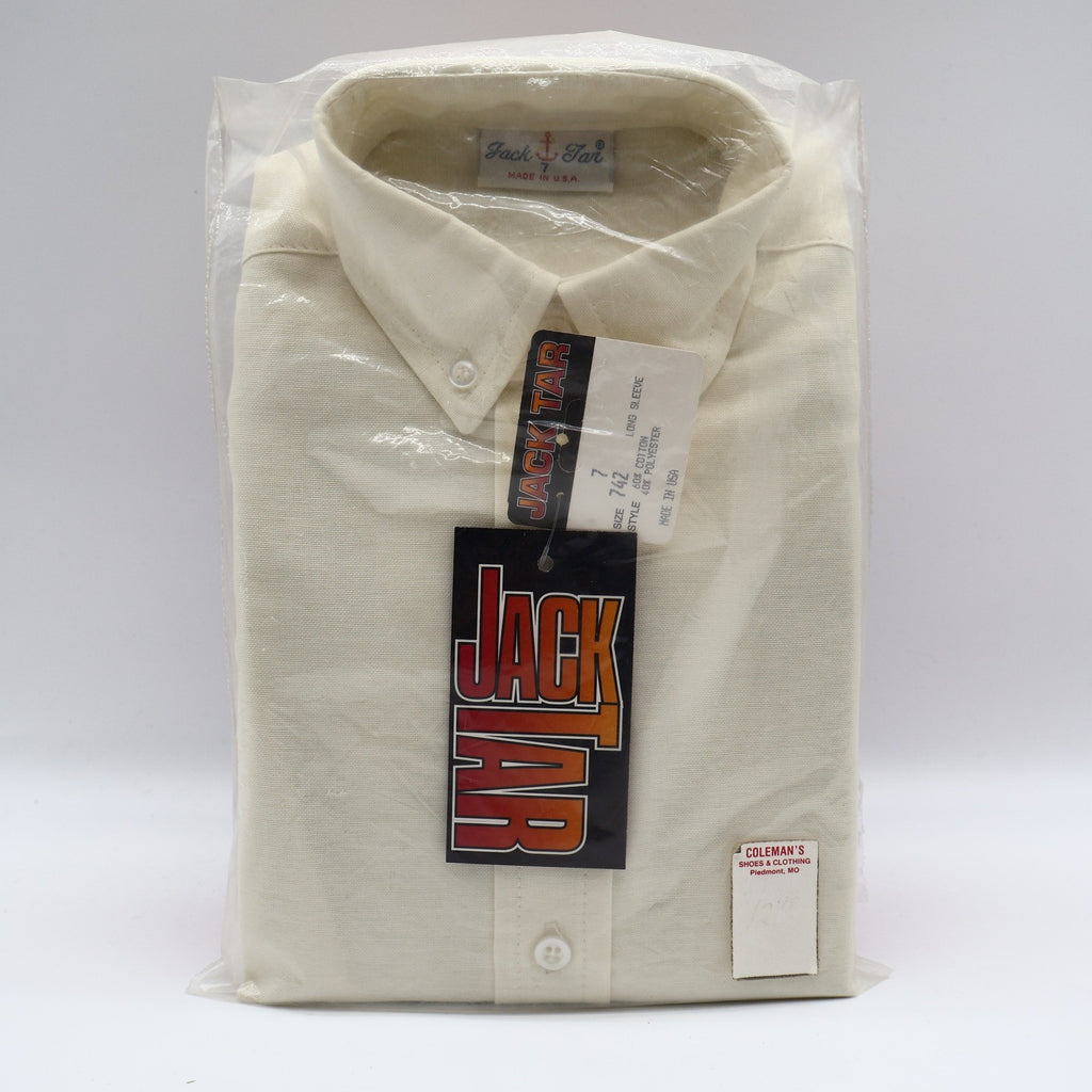 Jack Tar Shirt Boys 7 Cream Ivory Long Sleeve Button Down Cotton Blend USA NWT - take2supply