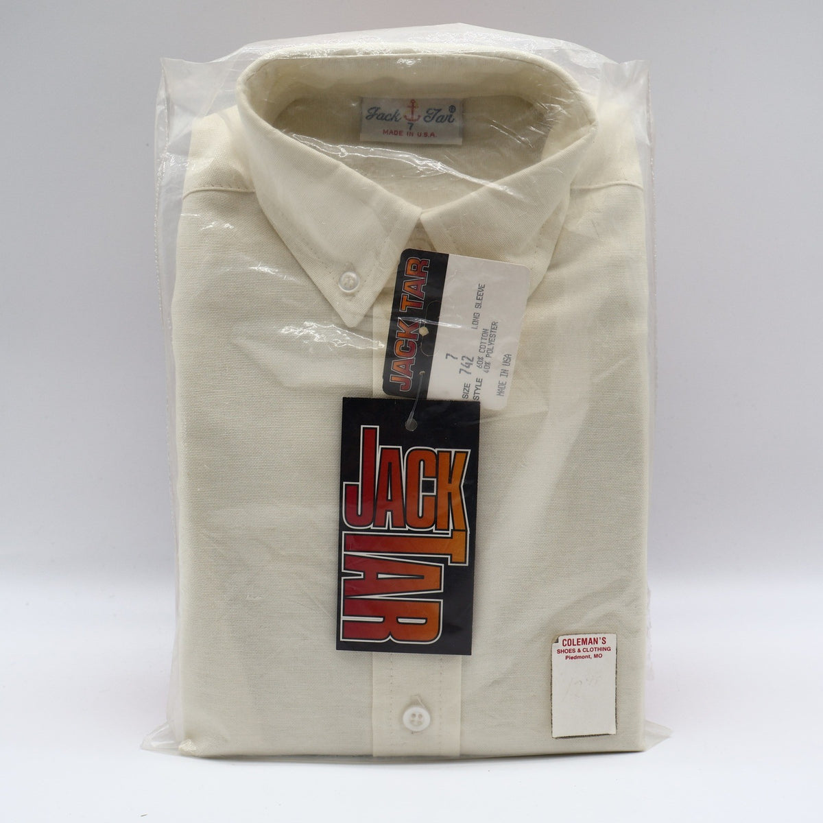 Jack Tar Shirt Boys 7 Cream Ivory Long Sleeve Button Down Cotton Blend USA NWT - take2supply