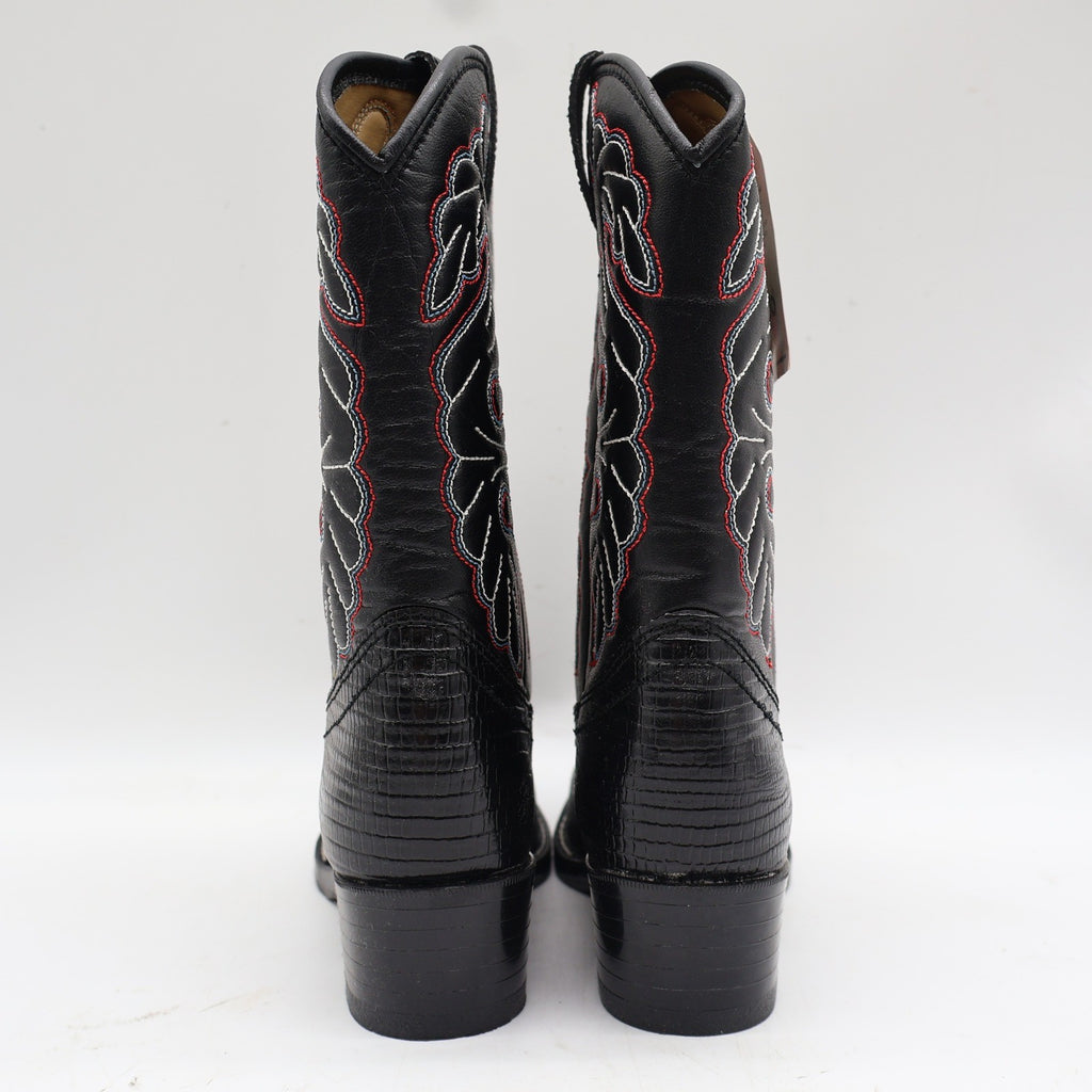 Laredo Western Cowboy Boots Kids Size 2D Vintage Black Lizard Embossed 28-2230-6 - take2supply