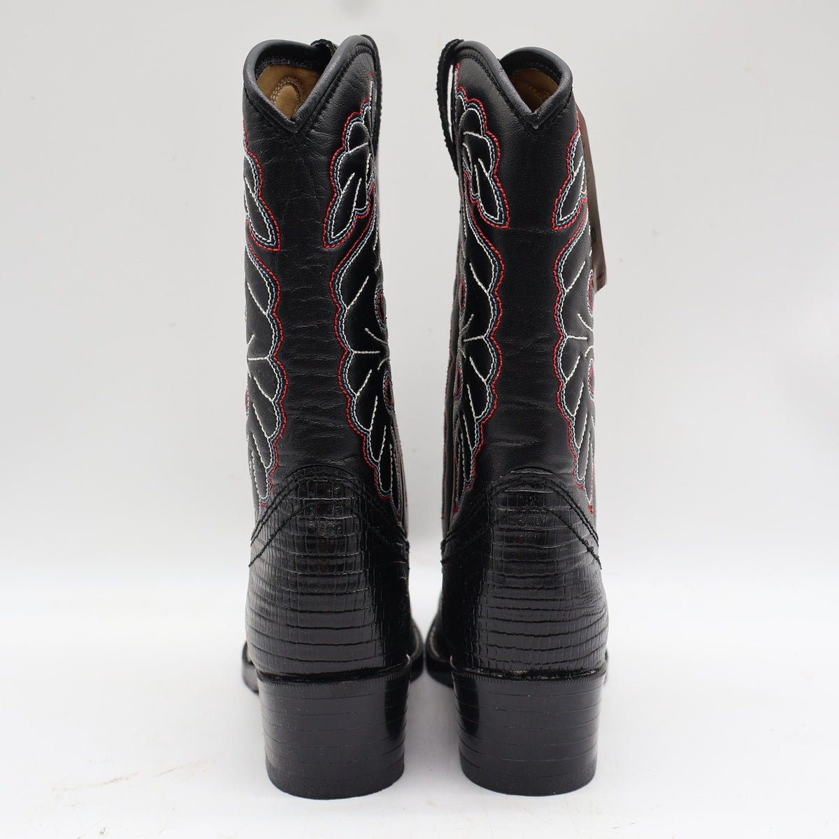 Laredo Western Cowboy Boots Kids Size 2D Vintage Black Lizard Embossed 28-2230-6 - take2supply
