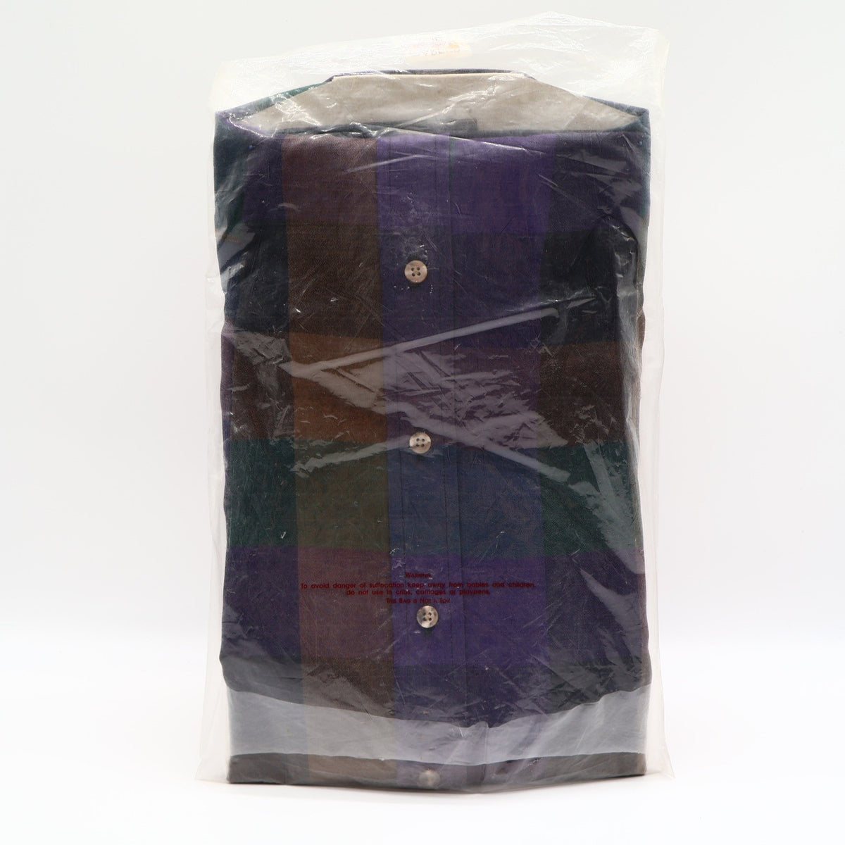 Career Club Shirt Mens Large Block Plaid Green Purple Cotton Blend New Packaged - take2supply