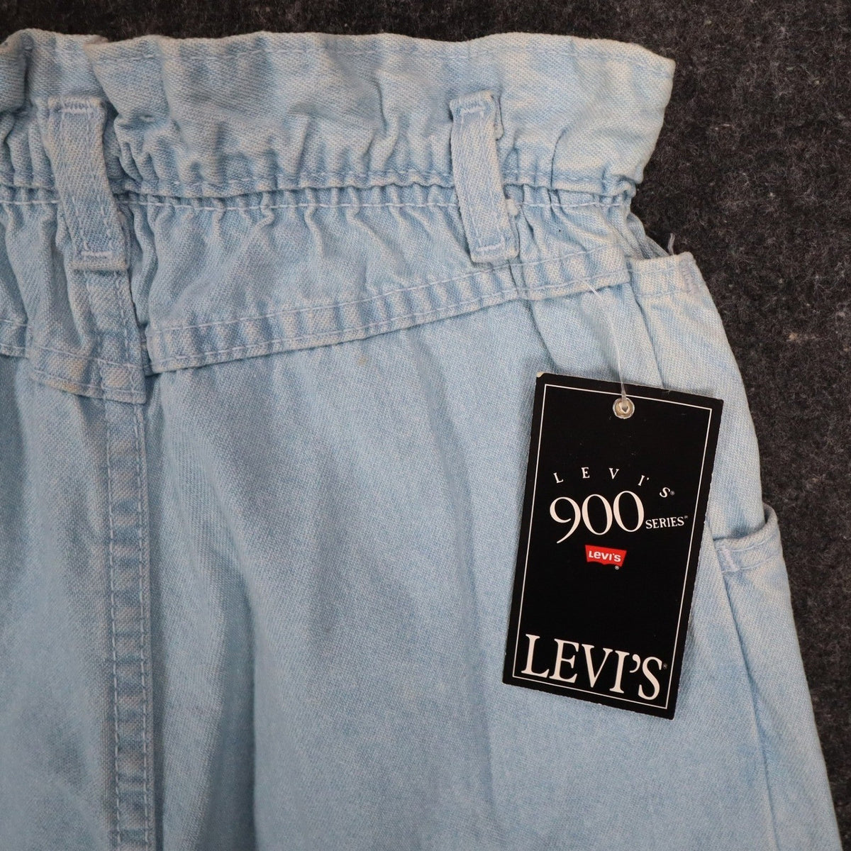 Levi's 917 Denim Shorts Girls 12 Vintage 90s Light Wash Cinch Waist Made in USA - take2supply