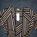 Erin London Top Womens Medium NWT Black Tan Geometric Dolman Sleeve Shirt - take2supply
