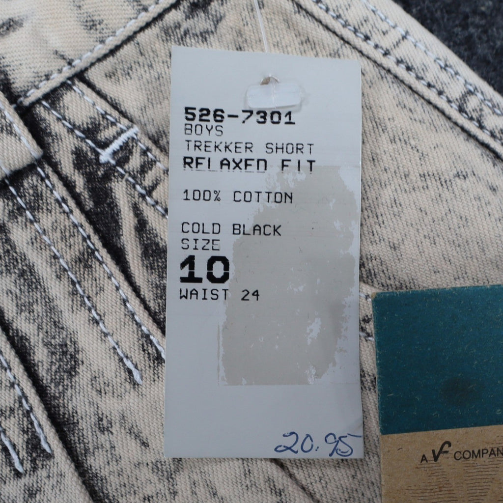Lee Trekker Short Boys 10 Vintage 90s Cold Black Acid Wash Cotton Relaxed Fit - take2supply