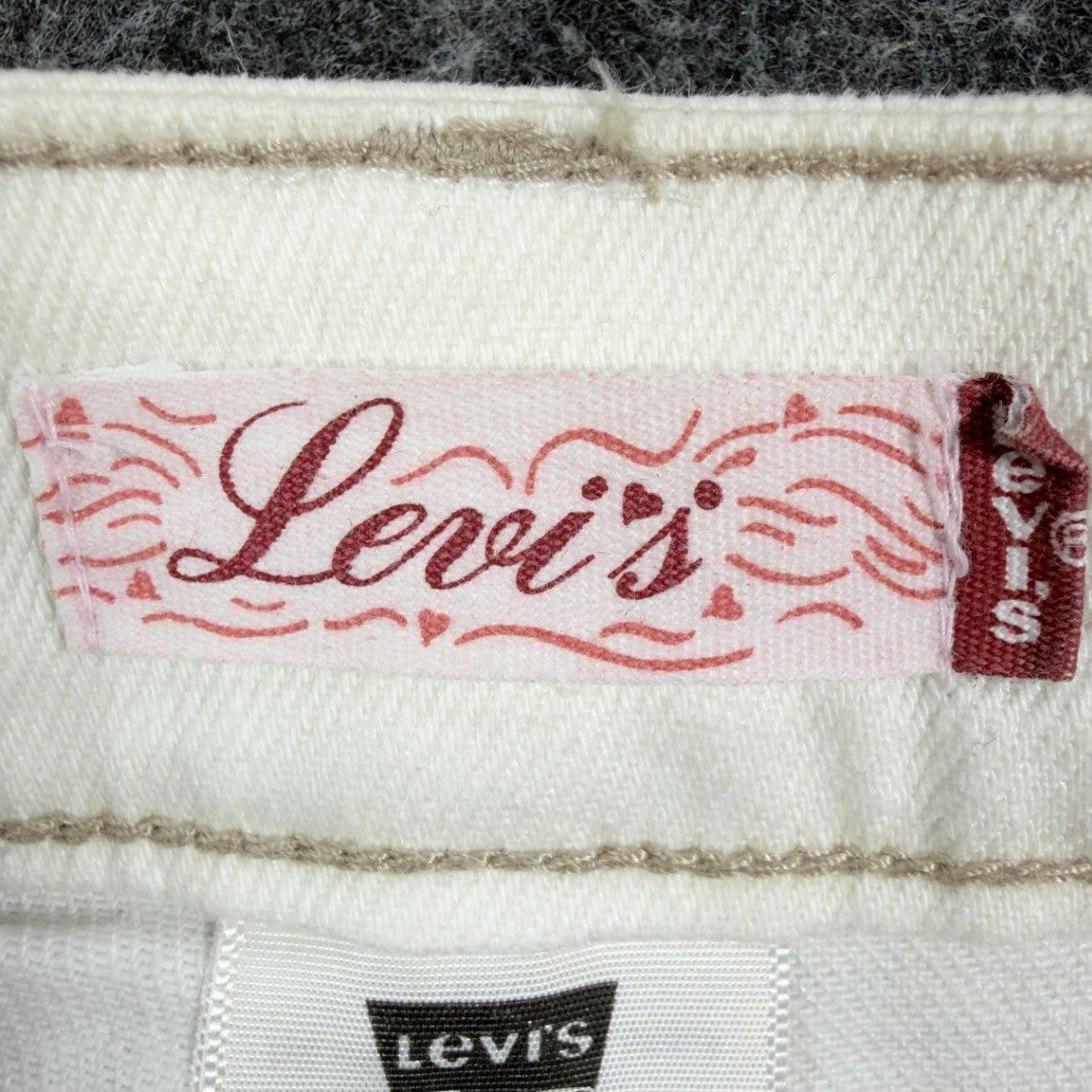 Levi's Y2K Denim Bermuda Shorts Girls 10 White Ramie Blend NWT - take2supply