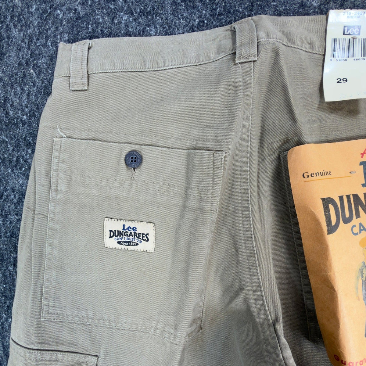 Lee Dungarees Cargo Shorts Mens 29 Khaki Cotton Relaxed Deadstock 219-2437 - take2supply