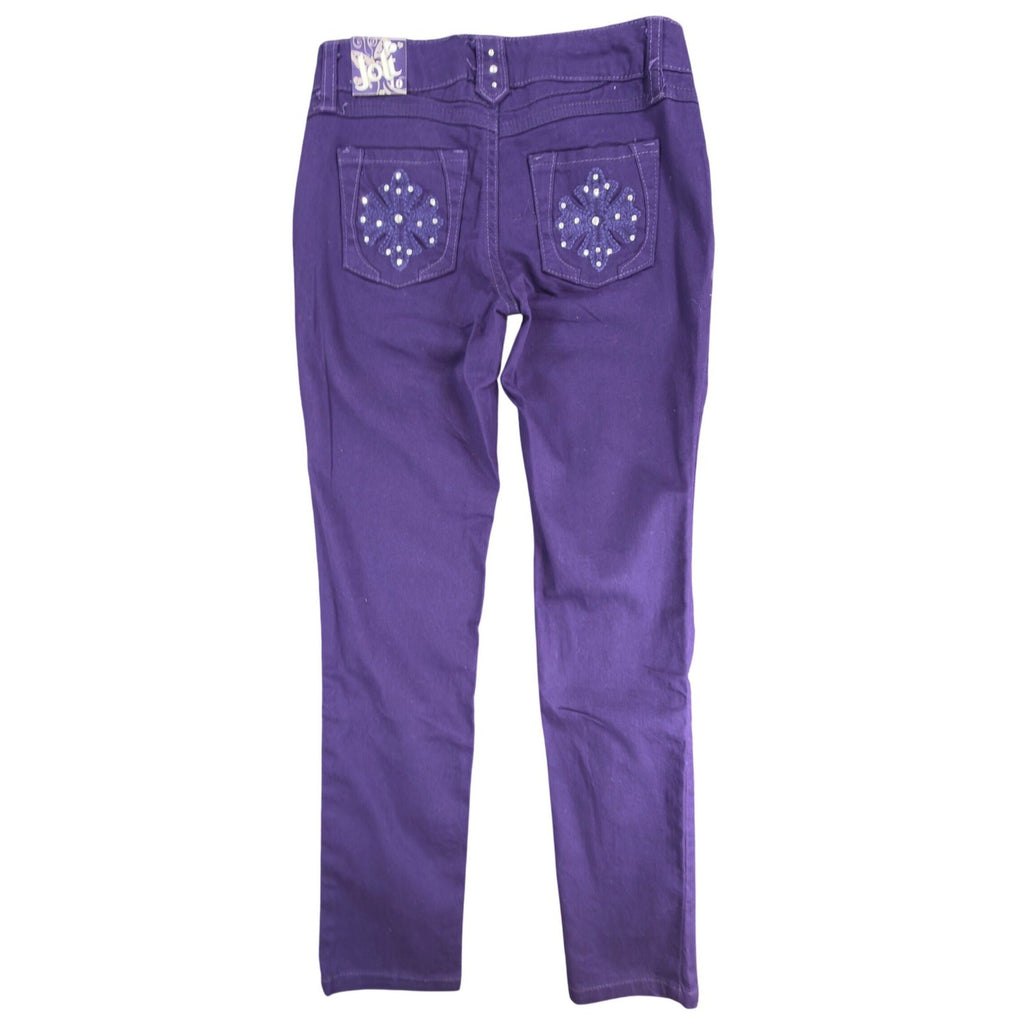 Jolt Y2K Skinny Jeans Girls Size 10 Purple Cotton Embellished NWT - take2supply