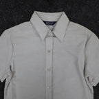 Dee Cee Short Sleeve Button Up Womens 14 Vintage Gray Striped Made in USA Shirt - take2supply