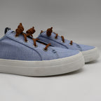 Sperry Crest Vibe Sneaker Womens 7.5 Blue Gingham Canvas Leather Lace STS85817 - take2supply