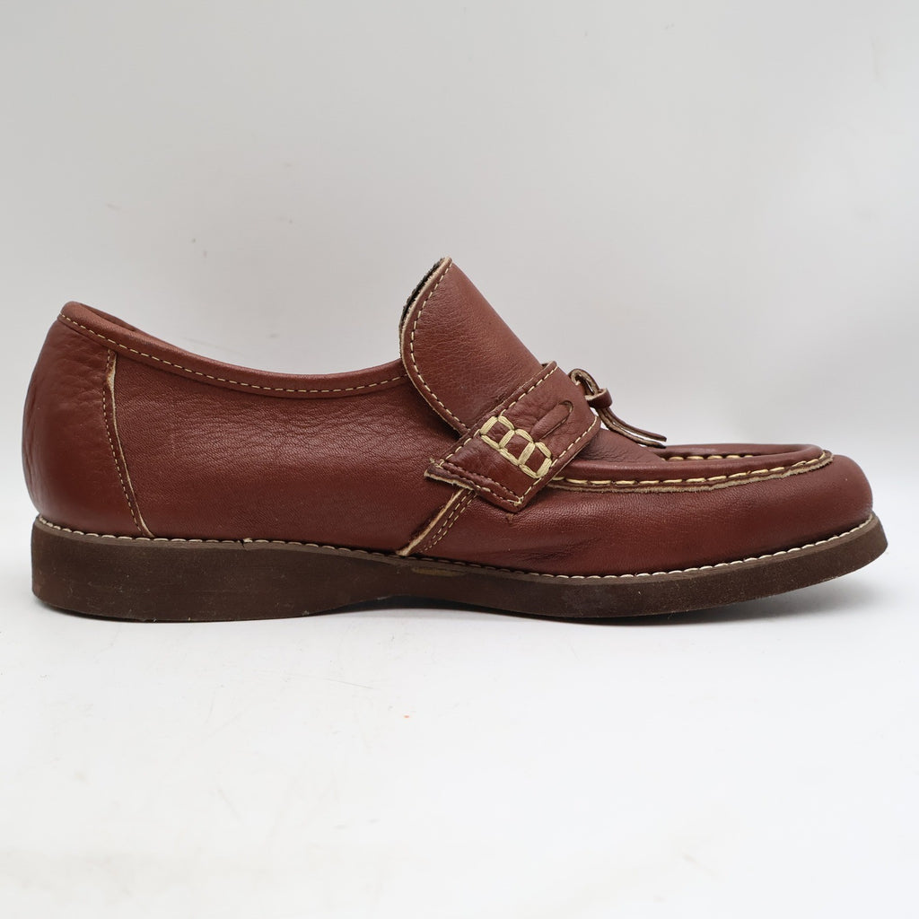 Wrangler Loafers Mens 8 M Vintage Brown Leather Deadstock Moccasin Toe 96-5527 - take2supply