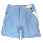Vintage London Fog Mens 32 Blue Cotton Pleated Shorts Deadstock - take2supply